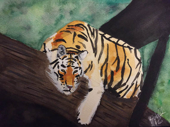 570x428 Tiger Watercolor Painting - Tiger Watercolor Painting