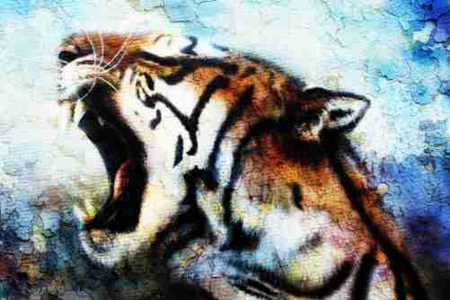 501x334 Tiger Watercolor Painting Poster - Tiger Watercolor Painting