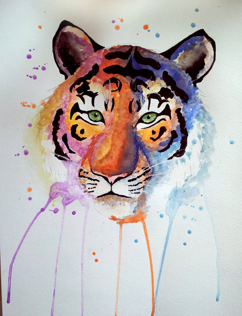781x1022 Tiger Watercolour Painting By Georgiavana - Tiger Watercolor Painting
