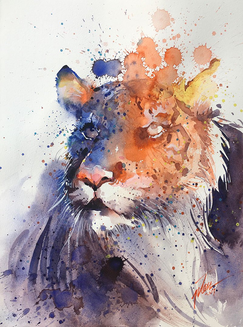 800x1078 Tilen Ti - Tiger Watercolor Painting