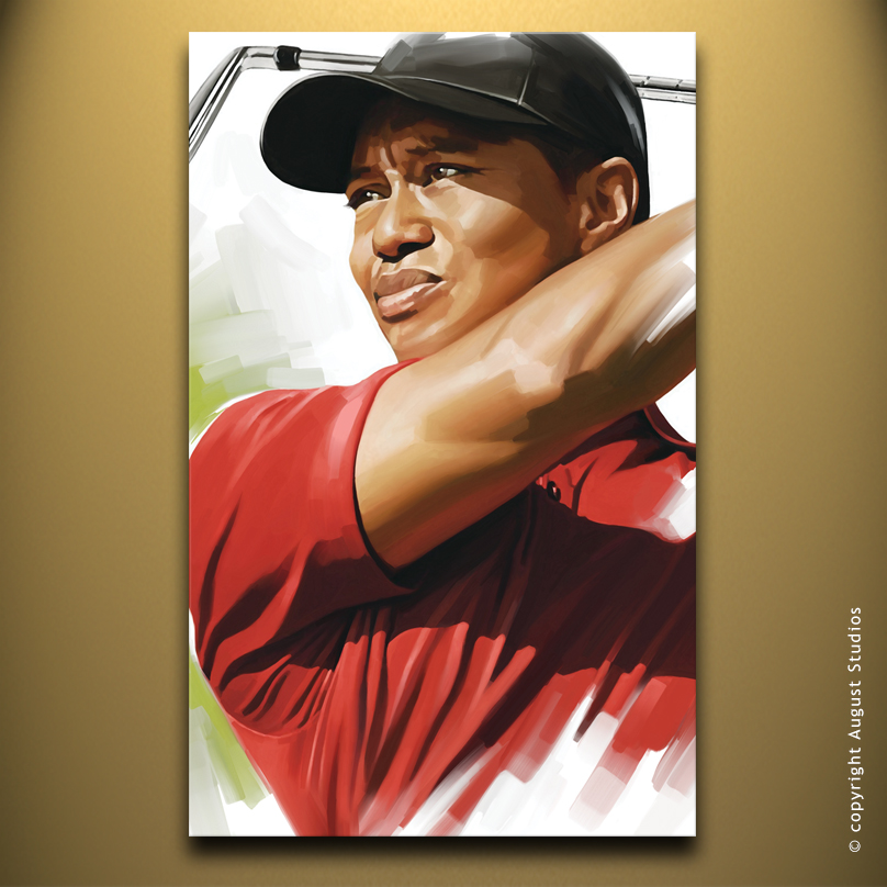 808x808 Tiger Woods Canvas Artwork August Studios - Tiger Woods Painting