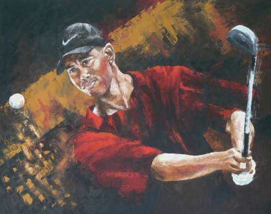550x436 Tiger Woods - Tiger Woods Painting