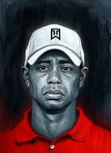 358x495 Tiger Woods - Tiger Woods Painting
