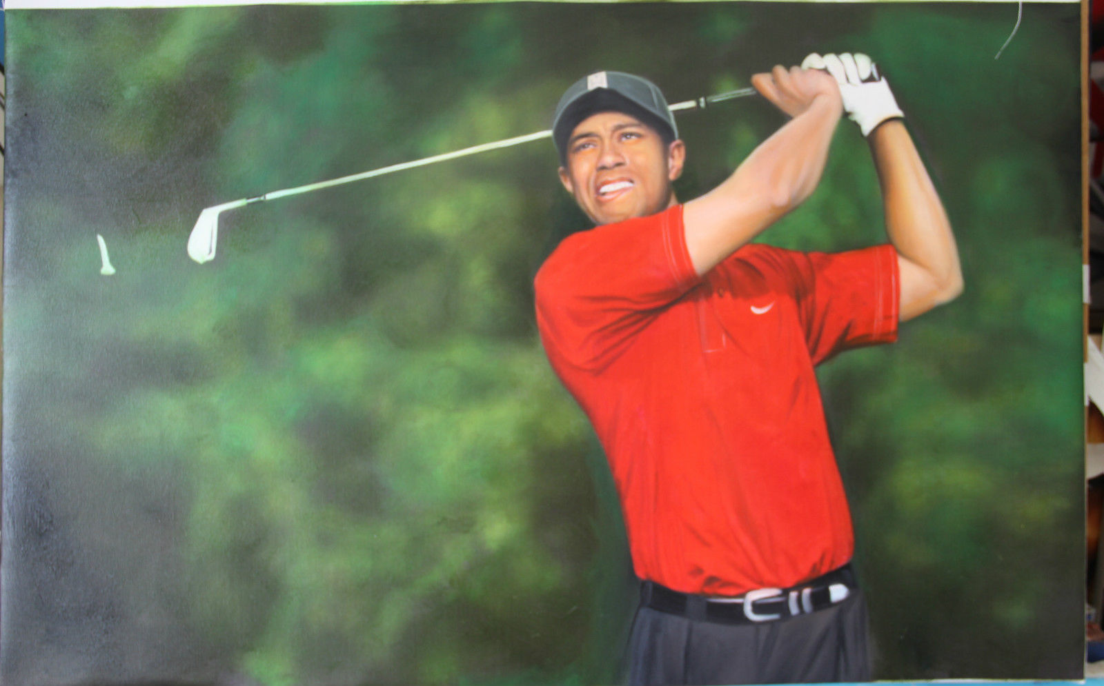 1600x995 Tiger Woods Canvas Artwork 100% Original Hand Painted Golf Poster - Tiger Woods Painting