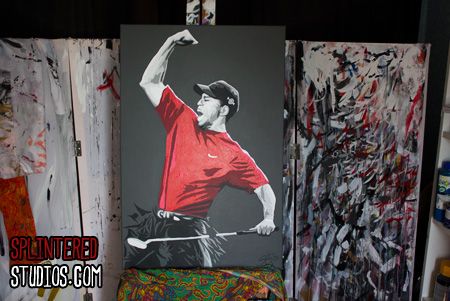 450x301 Tiger Woods Pop Art Painting - Tiger Woods Painting