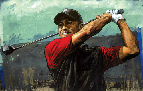 500x318 Tiger Woods Is Back! Jack Gallery - Tiger Woods Painting