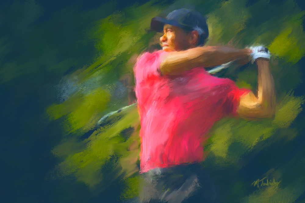 1000x667 Tiger Woods Painting Sports Artist Mark Trubisky Custom Sports Art - Tiger Woods Painting