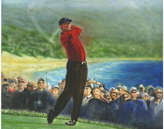 548x431 Lot Detail - Tiger Woods Painting