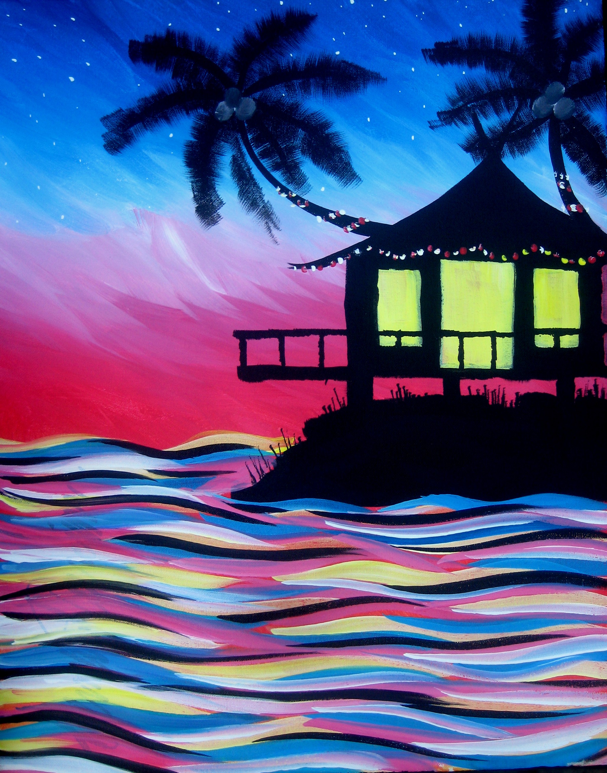 2054x2614 Roque Pub 09242018 Paint Nite Event - Tiki Painting