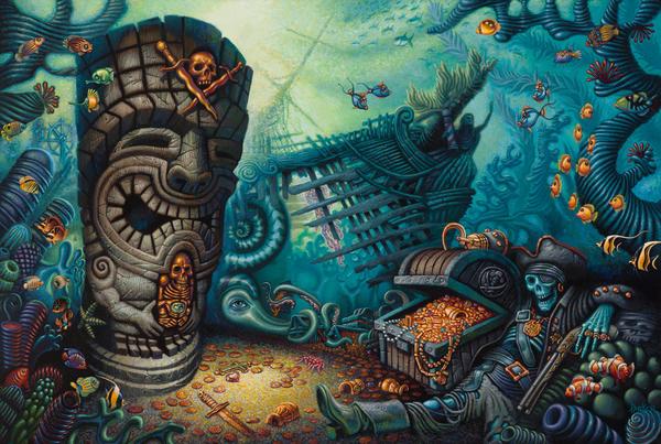 600x403 Beyond The Reef - Tiki Painting