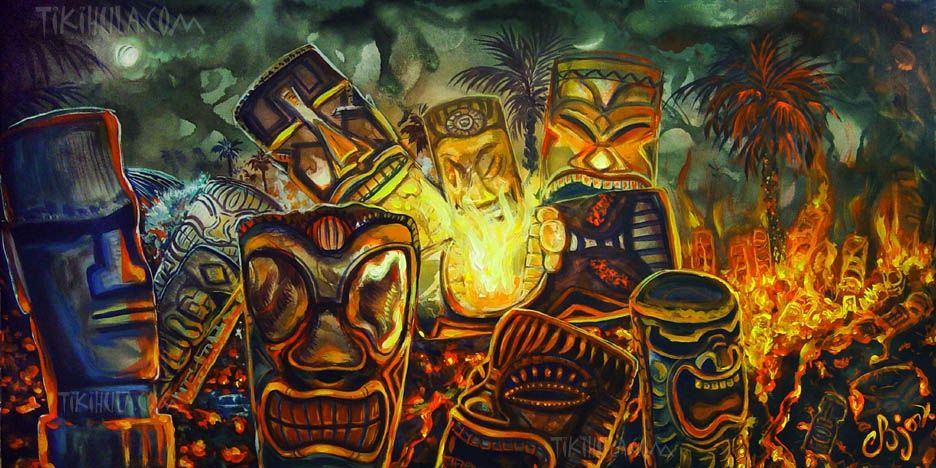 936x468 Tiki Sacrifice Tiki'S - Tiki Painting