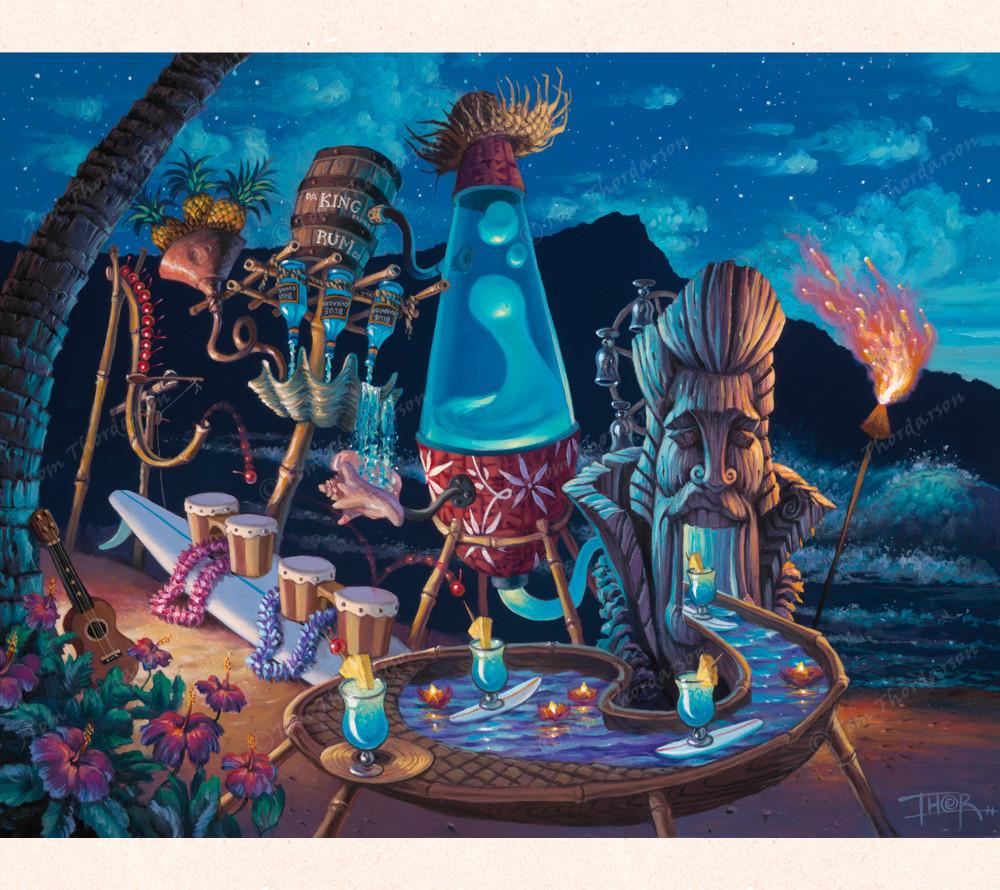 1000x890 Blue Hawaii Shimmylator - Tiki Painting