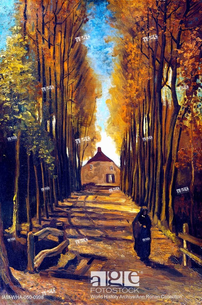 694x1049 Painting Tilted Pappelallee Im Herbst By Vincent Van Gogh (1853 - Tilted Painting