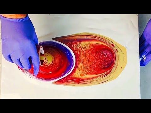 480x360 Tilted Tree Ring Swirl Pour Technique For Fluid Art Paint Pouring - Tilted Painting