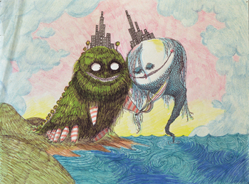 350x259 A Gothic Pop Surrealist Artnews - Tim Burton Painting