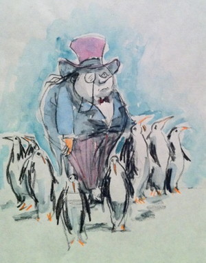 300x383 Whimsy And Gothic Imagery Tim Burton Exhibit - Tim Burton Painting