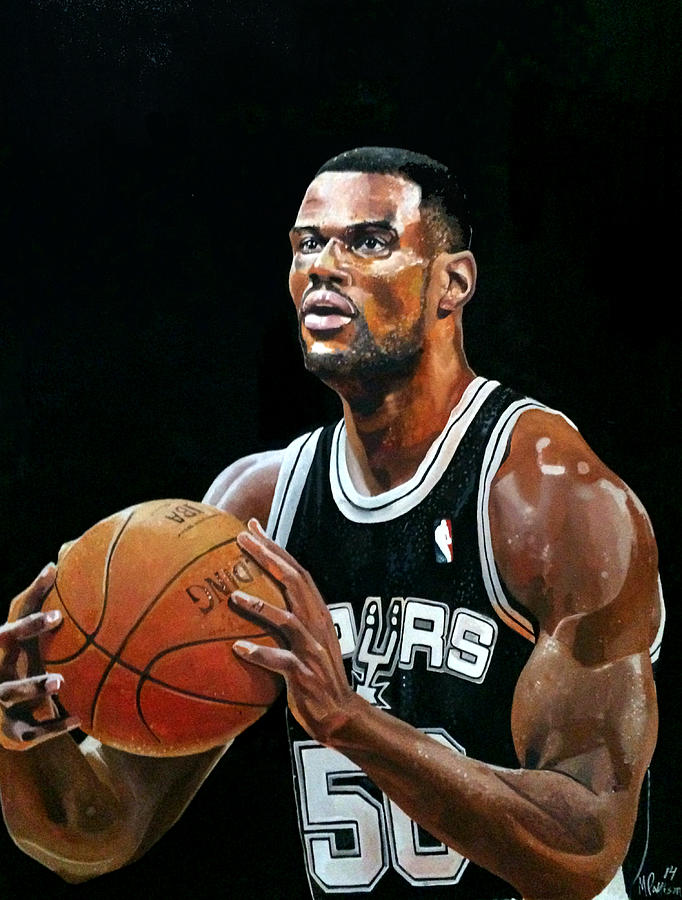 682x900 The Admiral David Robinson Painting By Michael Pattison - Tim Duncan Painting