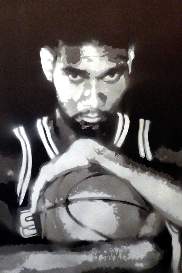 601x900 Tim Duncan Painting By Lavaras Tucker - Tim Duncan Painting