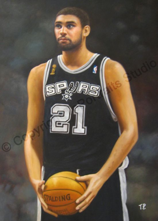 550x771 Tim Duncan San Antonio Spurs - Tim Duncan Painting