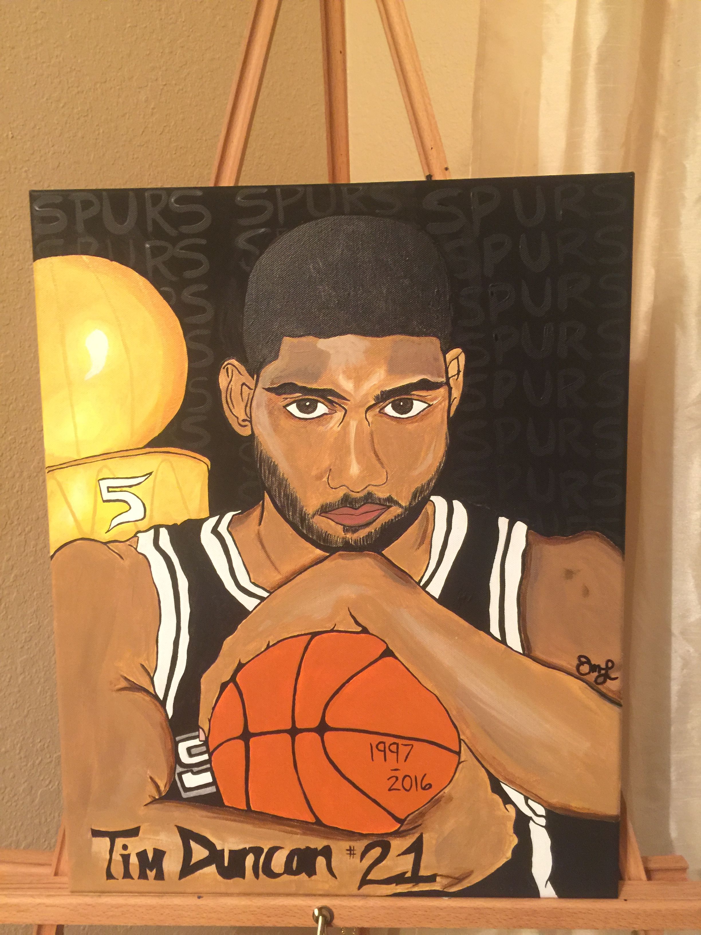 2448x3264 Tim Duncan San Antonio Spurs Acrylic Painting Art By Jml - Tim Duncan Painting
