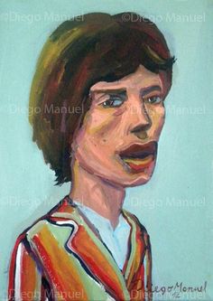 236x333 Mick Jagger Original Large Colorful Acrylic By Timpatchgallery - Tim Patch Painting