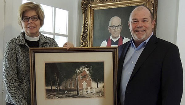 600x340 St. Thomas Rector Presented Original Painting Of Church - Timberlake Painting