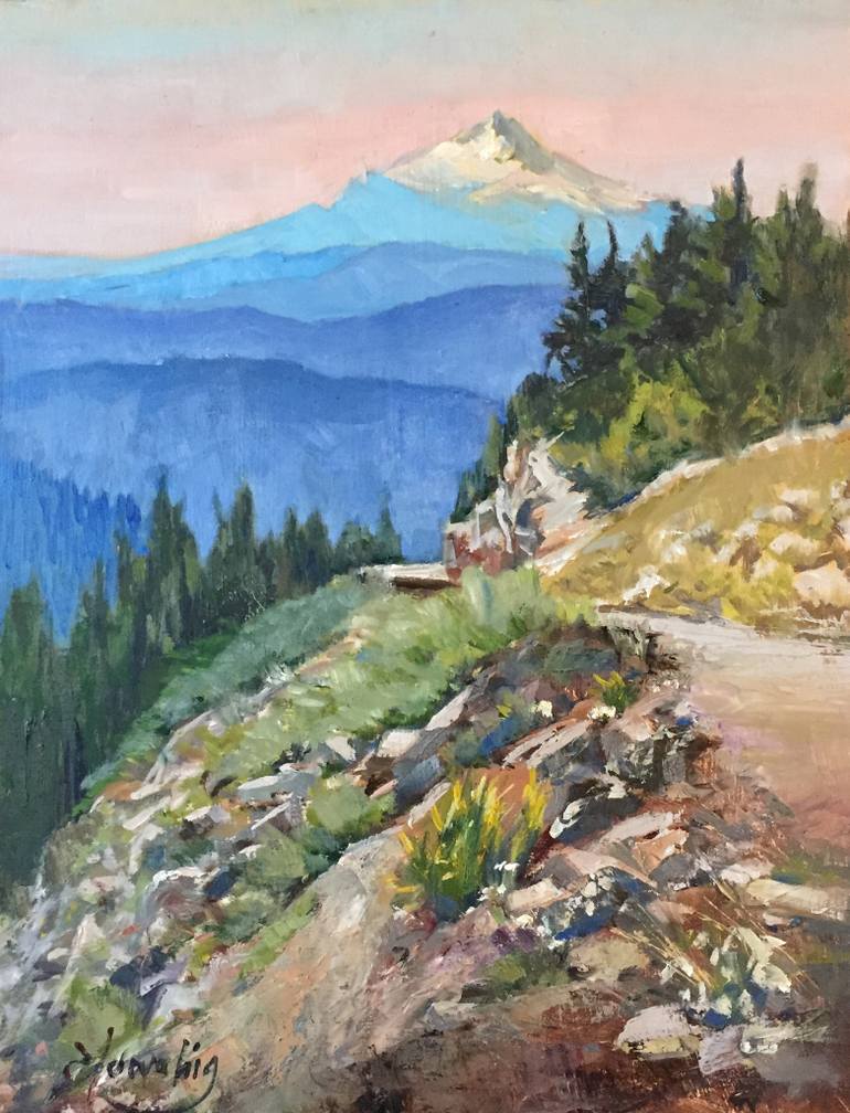 770x1008 Saatchi Art Road To Timberline Painting By Elo Wobig - Timberline Painting