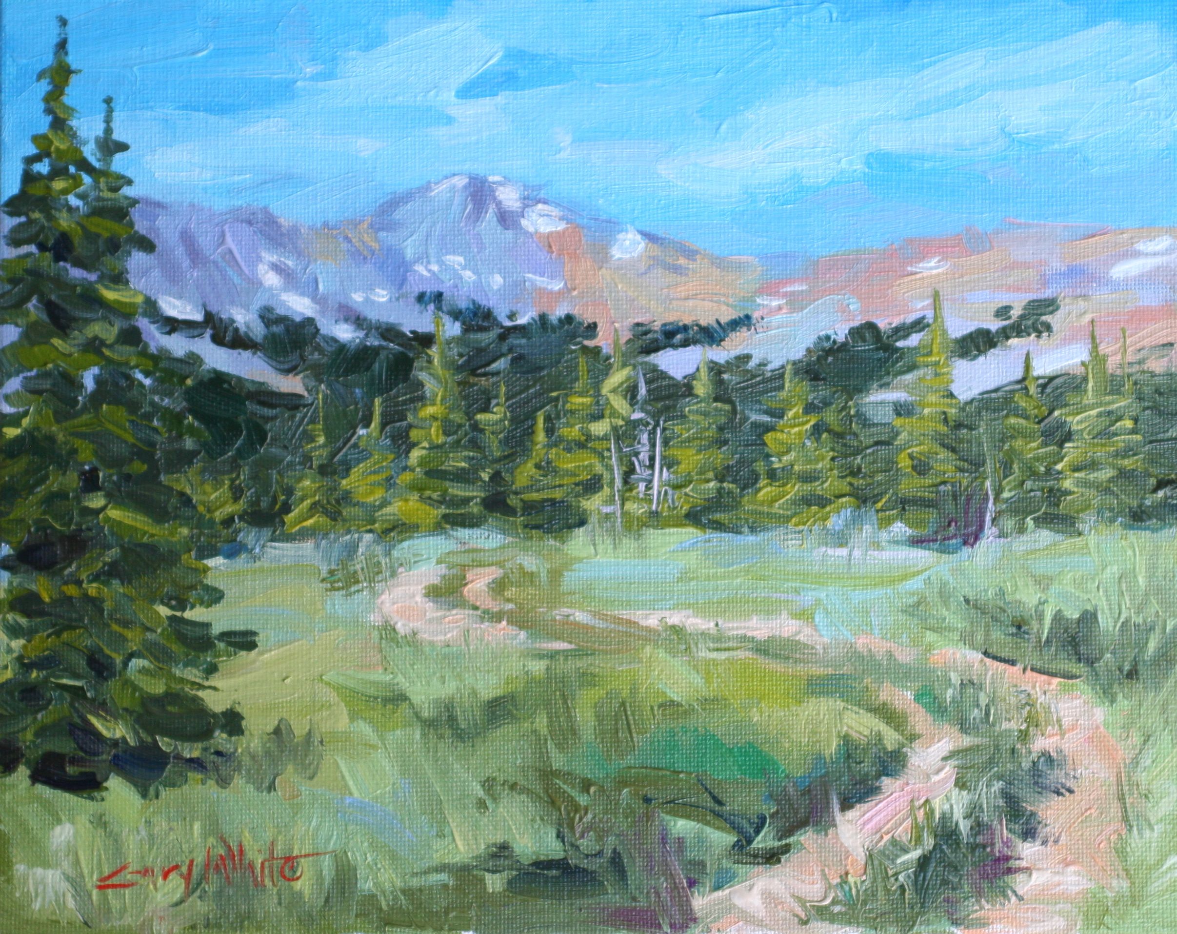 2413x1914 Trail To Timberline, Rocky Mountains Colorado Oil 8x10 Painting - Timberline Painting