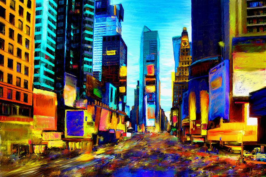900x600 Times Square Painting By Andrea Meyer - Times Square Painting