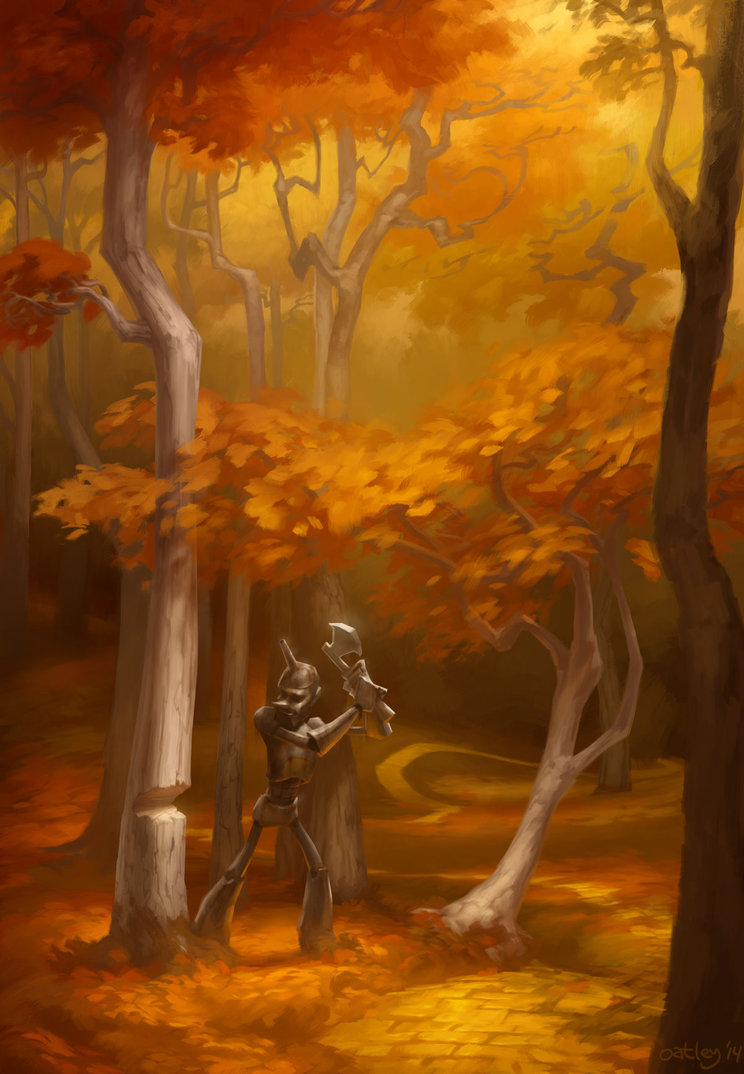 744x1074 Stuck Tin Man By Chrisoatley - Tin Man Painting