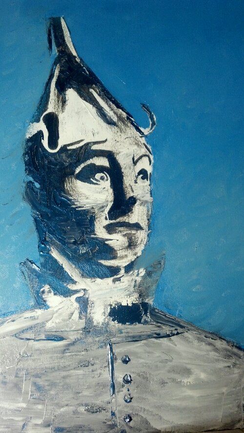 500x887 A Close Up Of My Tin Man Painting. Acrylic On Canvas Using Paint - Tin Man Painting