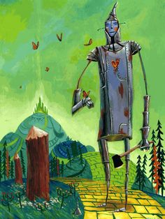 236x314 Tin Man (Large) Original Graffiti Stencil Style Painting - Tin Man Painting