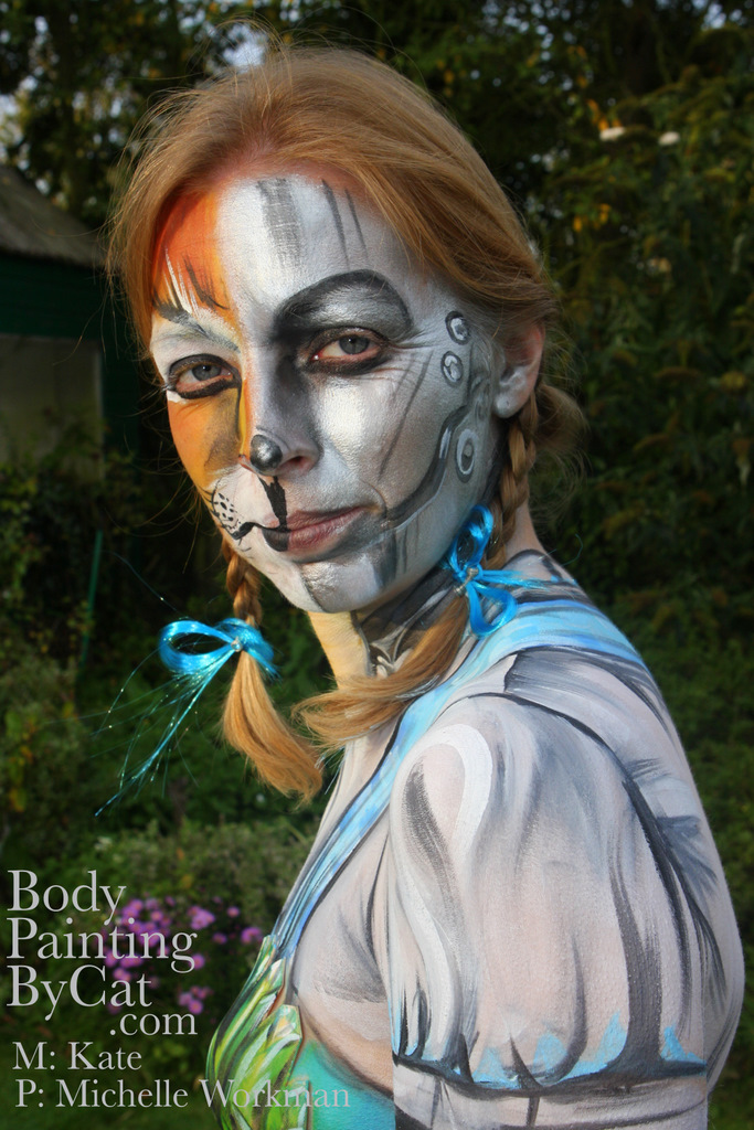 683x1024 Wiz Of Oz Mashp Face N Back Tin Man Bpc Body Painting By Cat - Tin Man Painting