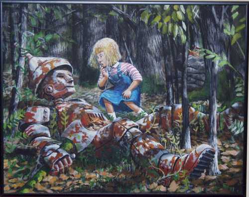 500x396 Zen And The Art Of Speedskating The Tinman - Tin Man Painting