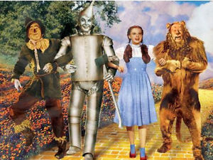 300x225 Dorothy Scarecrow Lion Tin Man Canvas Wall Art 6x8 New - Tin Man Painting