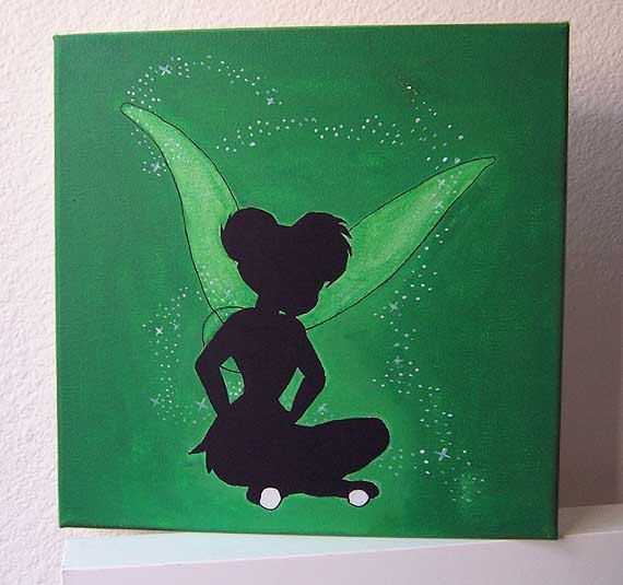 570x535 Disney Tinkerbell Acrylic Canvas Painting 8x10 Acrylic Canvas - Tinkerbell Painting