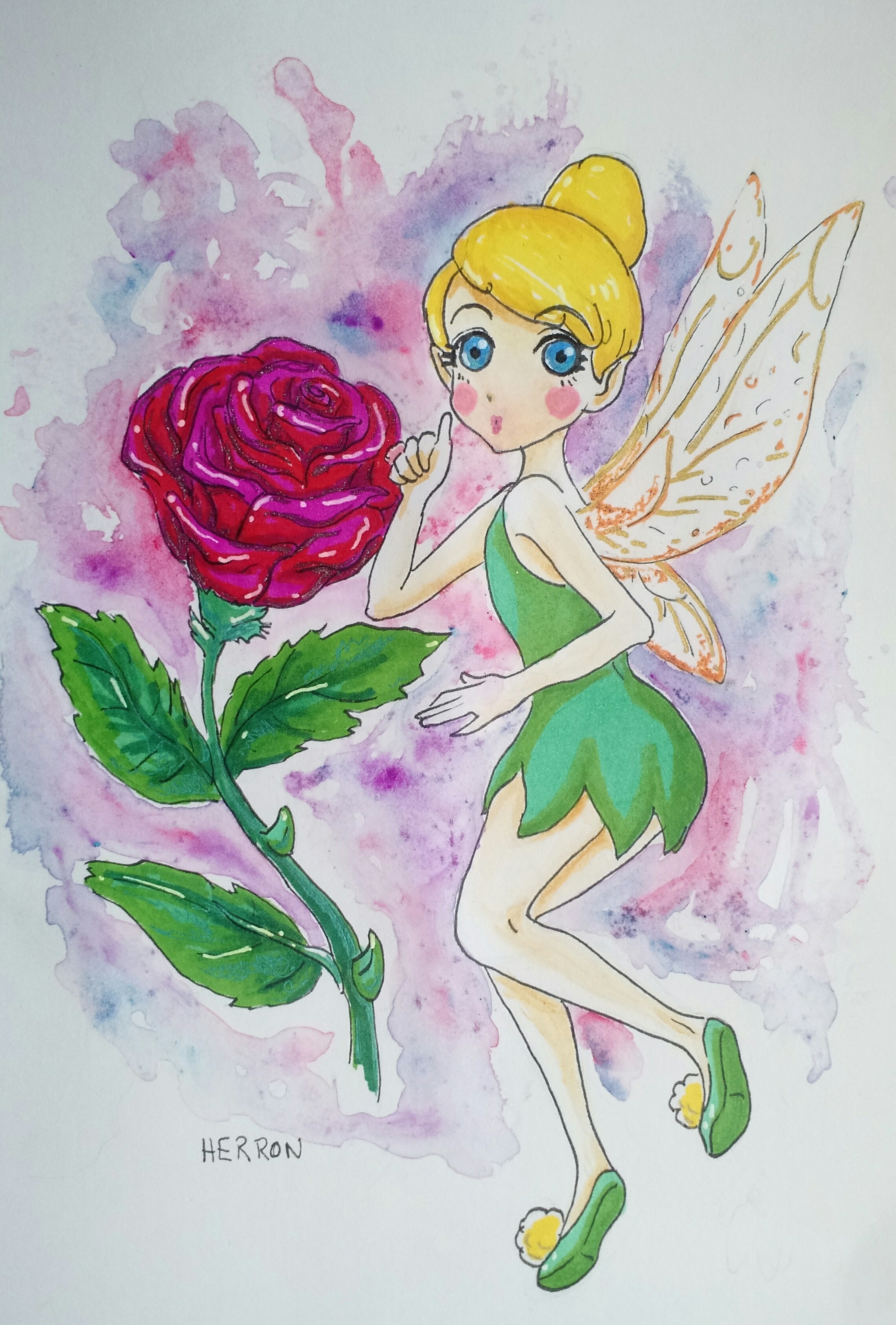 2279x3371 Original Tinkerbell Painting Artist Herron Online Store - Tinkerbell Painting