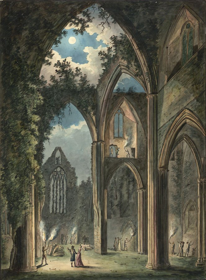 663x900 Paintings Of The Overgrown Ruin Of Tintern Abbey By Turner (C.1794 - Tintern Abbey Painting