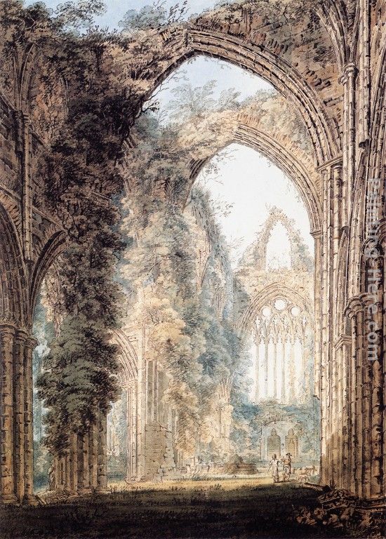 550x768 Thomas Girtin Interior Of Tintern Abbey Looking Toward The West - Tintern Abbey Painting