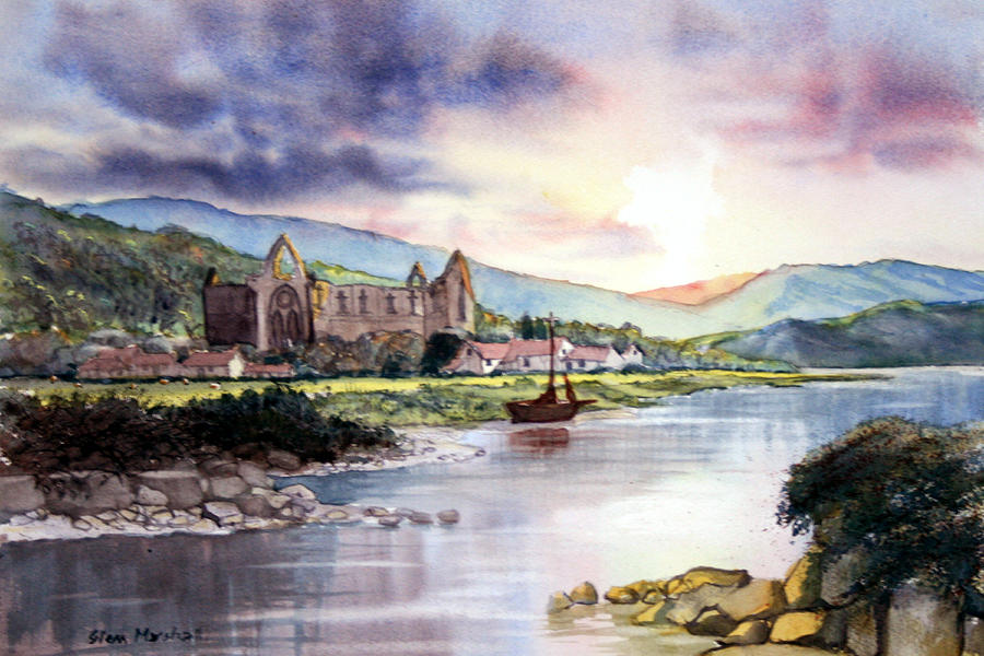 900x600 Tintern Abbey Painting By Glenn Marshall - Tintern Abbey Painting