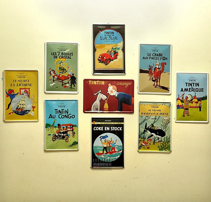 800x766 The Adventures Of Tintin Vintage Poster Cartoon Retro Decorative - Tintin Painting