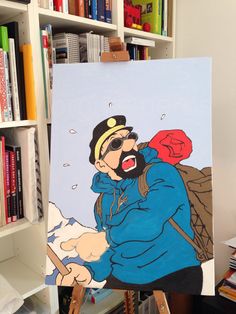 236x314 Tim Amp Struppi Tintin Haddock In Oil Painting Waiting To Be - Tintin Painting