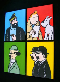234x320 Jdtoonart Cartoon And Comic Pop Art Paintings New Tintin Set Of Four - Tintin Painting