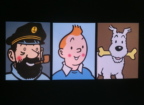 500x366 Jdtoonart Cartoon And Comic Pop Art Paintings New Tintin Set Of Three - Tintin Painting