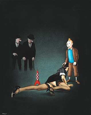 318x400 Ole Ahlberg Artnet - Tintin Painting