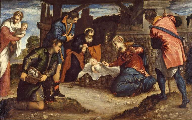 760x476 The Adoration Of The Shepherds Painting Jacopo Tintoretto Oil - Tintoretto Painting