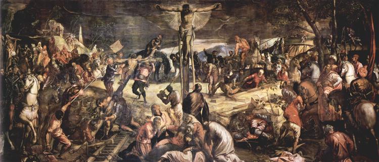 750x321 Crucifixion, 1565 - Tintoretto Painting