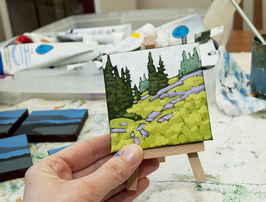 540x411 Tiny Painting Sun Peaks Maxine Wolodko Artwork - Tiny Painting