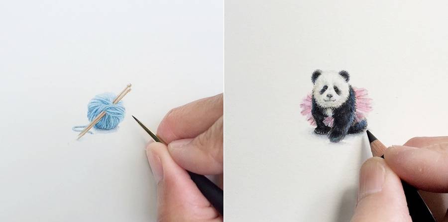 900x447 Amazing Tiny Paintings By Karen Libecap Fubiz Media - Tiny Painting
