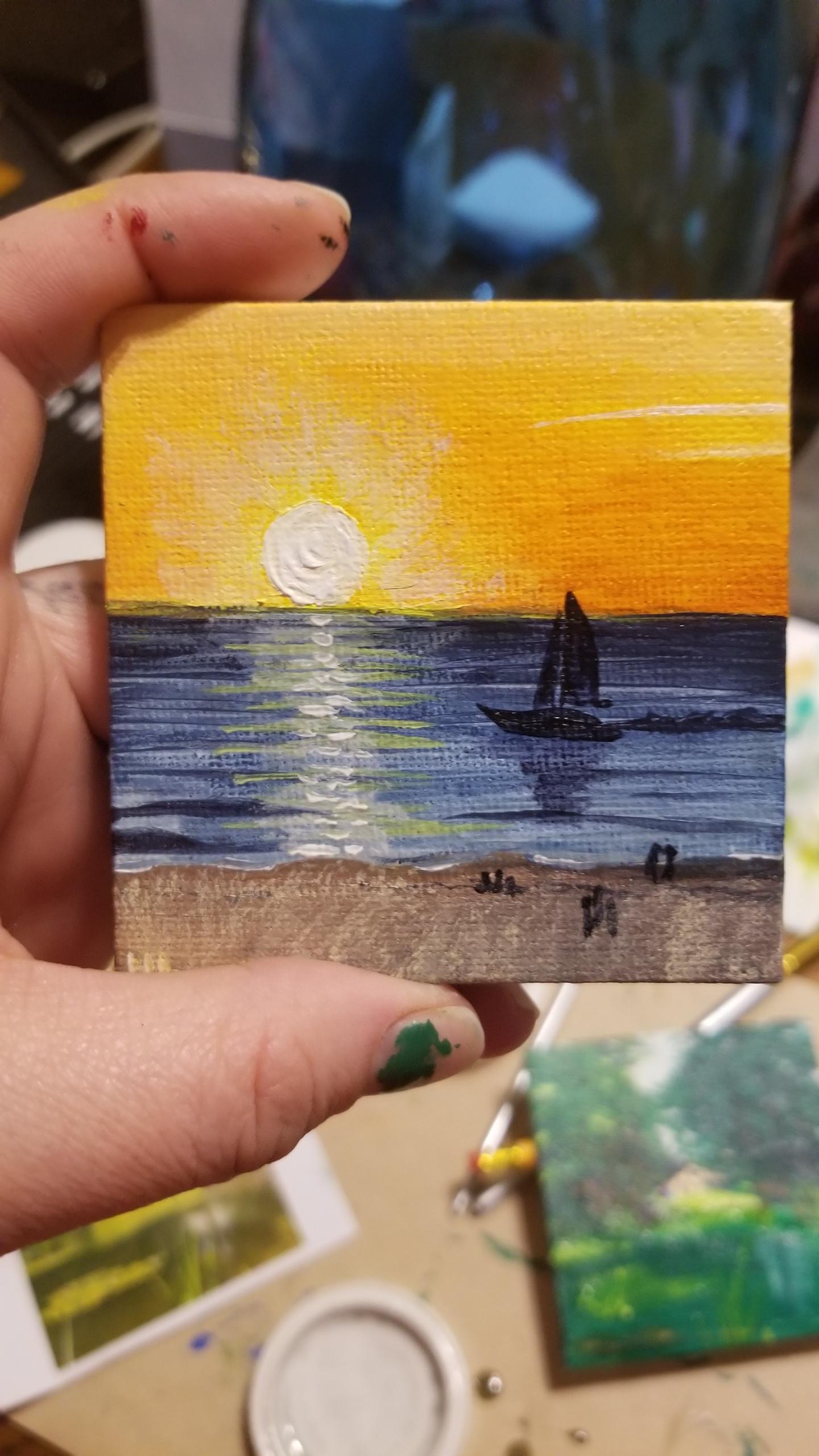 1440x2560 I Tried Tiny Painting. This Was A Sunset I Saw In Clearwater Fl - Tiny Painting